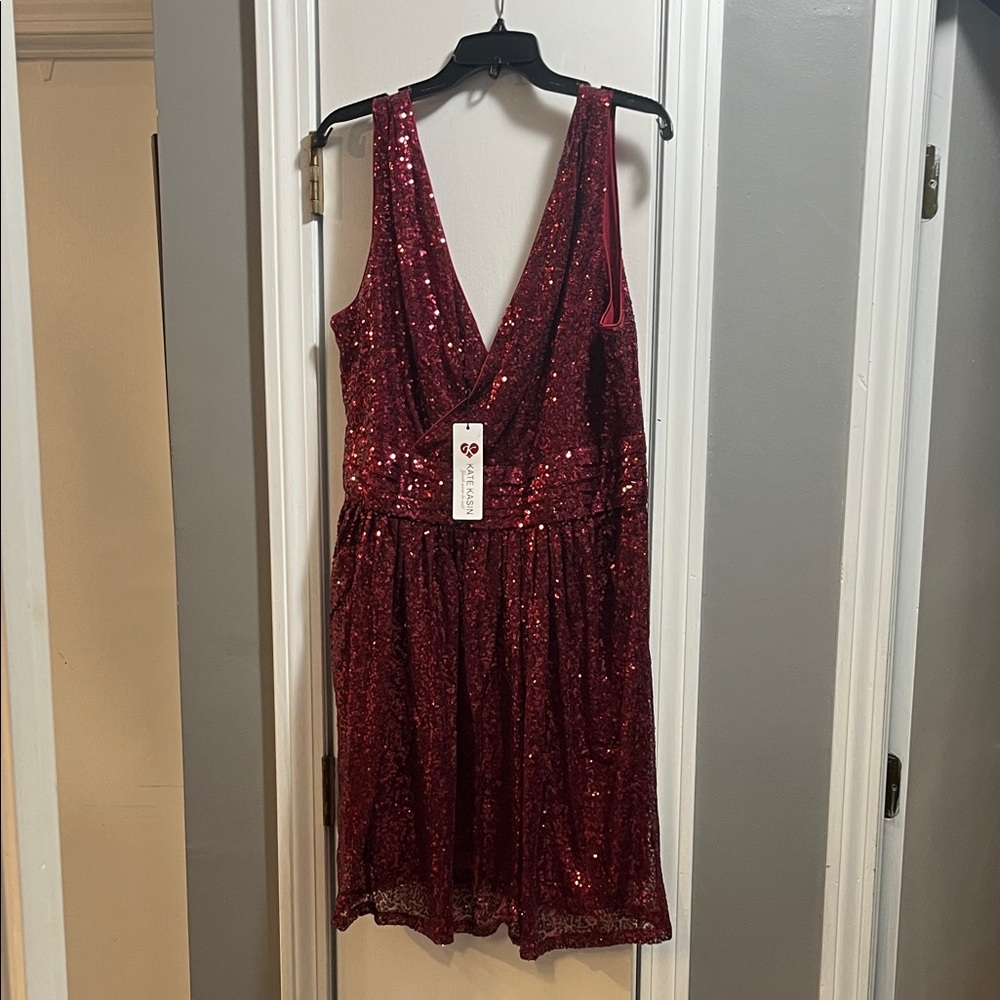 Elegant Sequin Mini Dress in Red